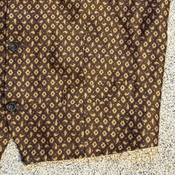 Le Collezioni Structure Vest Men’s Sz L Brown Wool Blend Made In Italy Formal - Picture 3 of 10